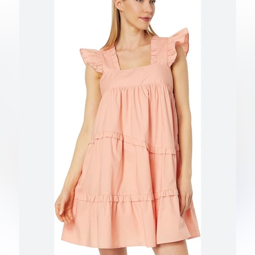 En‎ Saison Size Large Peach Ruffle Feminine  Boutique Dress